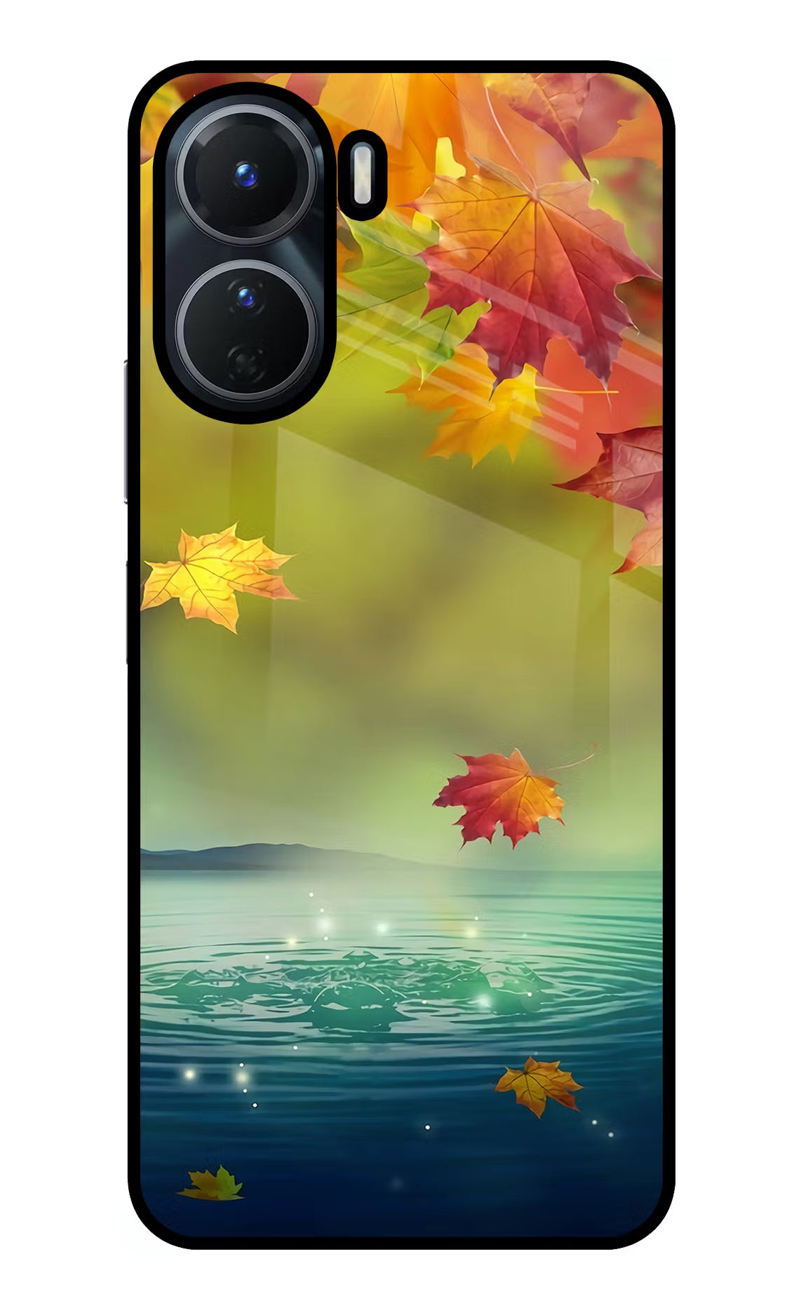 Flowers Vivo Y16 Glass Case Back Cover by Casekaro