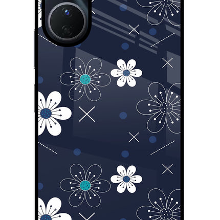 Flowers Vivo Y16 Glass Case Back Cover by Casekaro