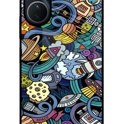 Space Abstract Vivo Y16 Glass Case Back Cover by Casekaro