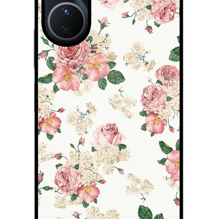Flowers Vivo Y16 Glass Case Back Cover by Casekaro