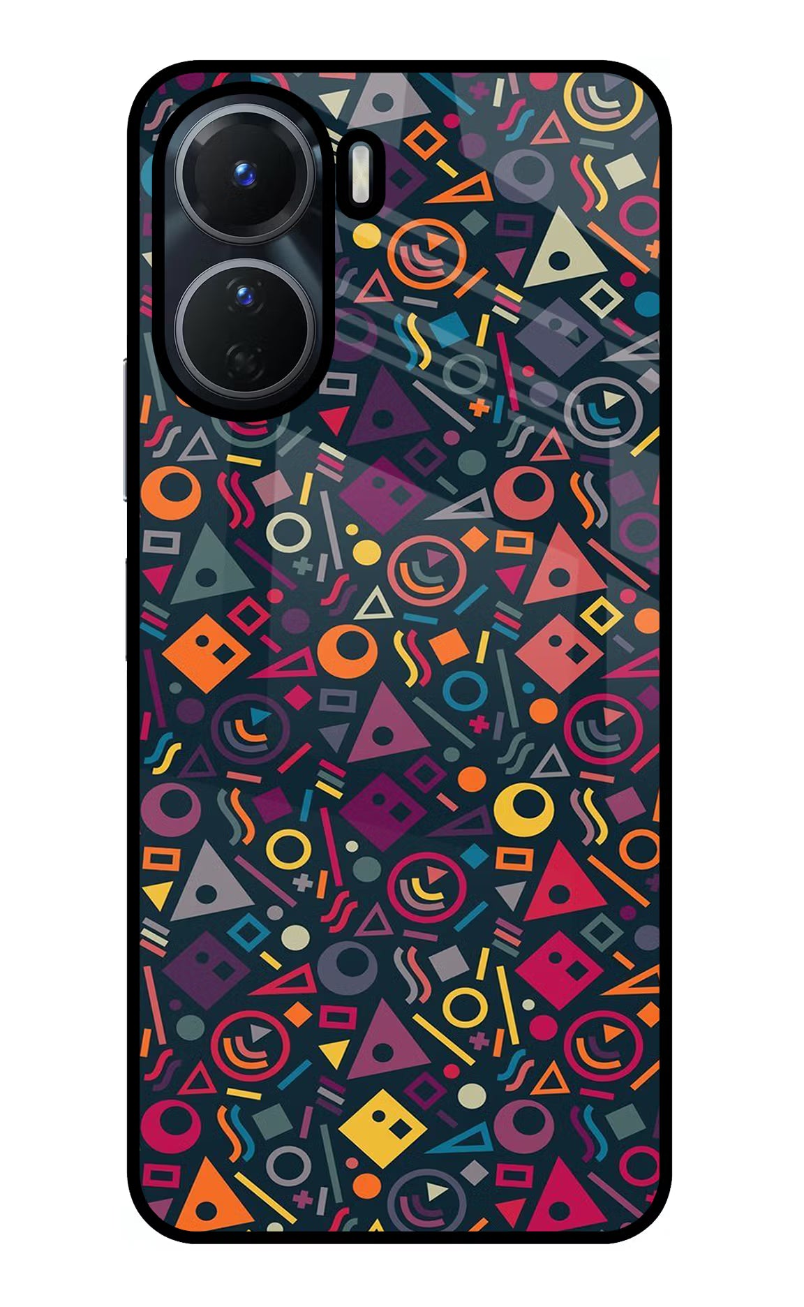 Geometric Abstract Vivo Y16 Glass Case Back Cover by Casekaro