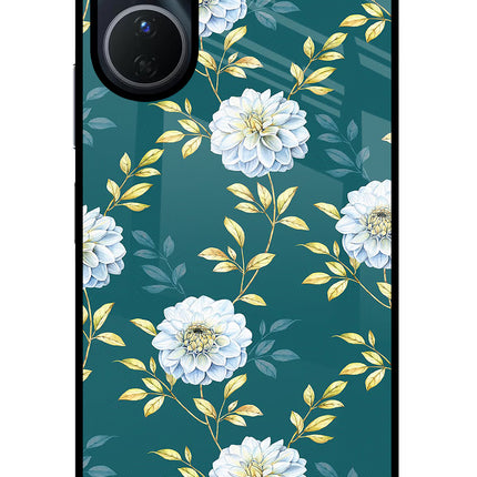 Flowers Vivo Y16 Glass Case Back Cover by Casekaro