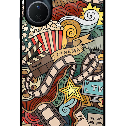 Cinema Abstract Vivo Y16 Glass Case Back Cover by Casekaro
