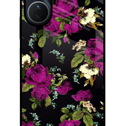 Flowers Vivo Y16 Glass Case Back Cover by Casekaro