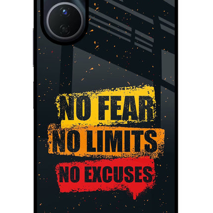 No Fear No Limits No Excuse Vivo Y16 Glass Case Back Cover by Casekaro