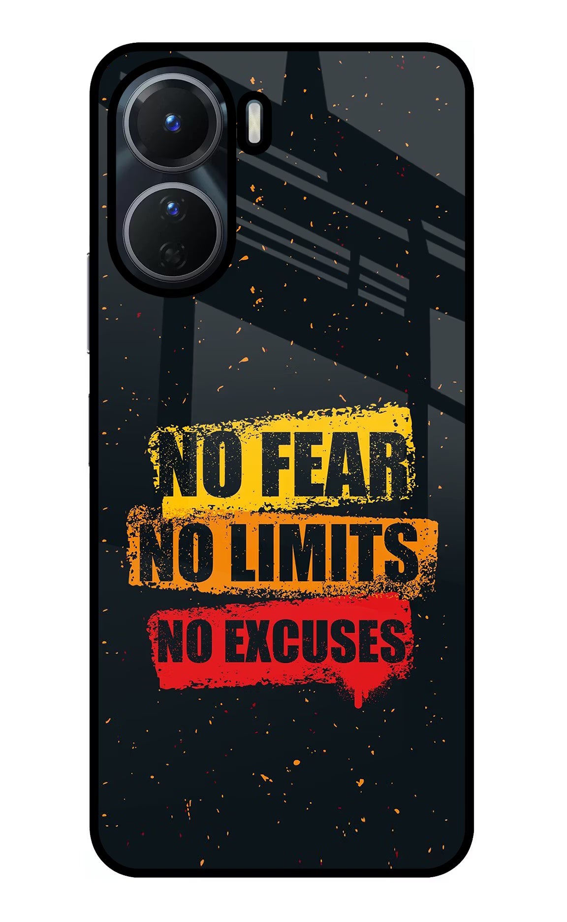 No Fear No Limits No Excuse Vivo Y16 Glass Case Back Cover by Casekaro