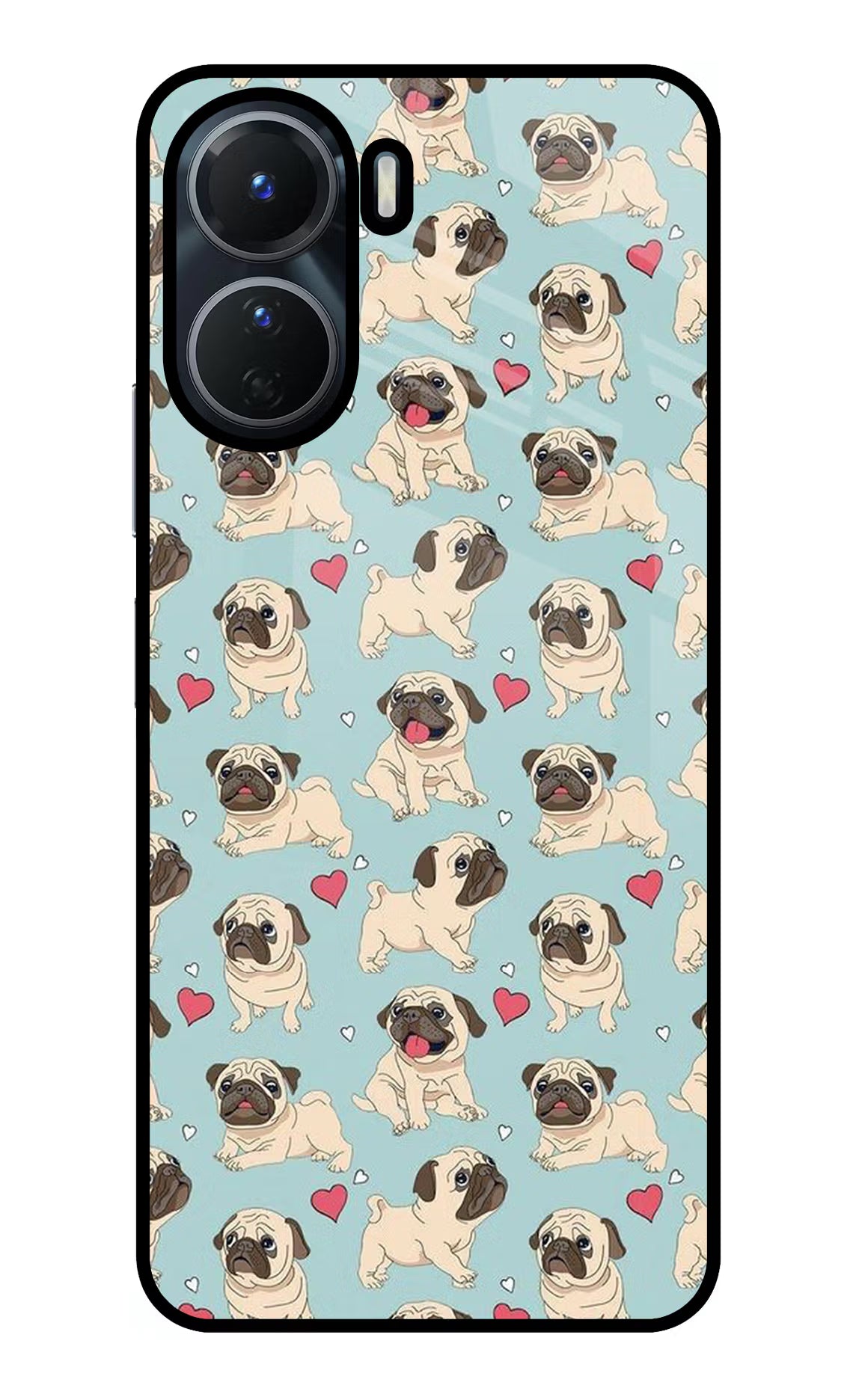 Pug Dog Vivo Y16 Glass Case Back Cover by Casekaro