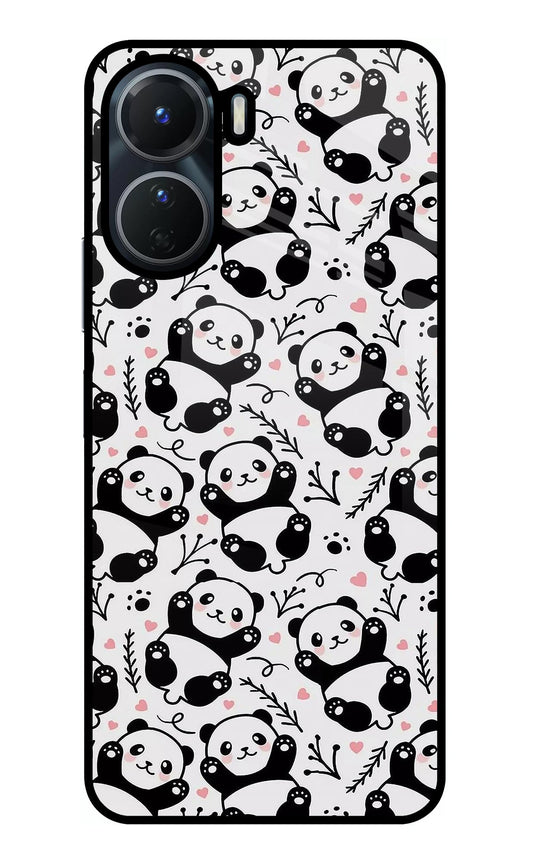 Cute Panda Vivo Y16 Glass Case