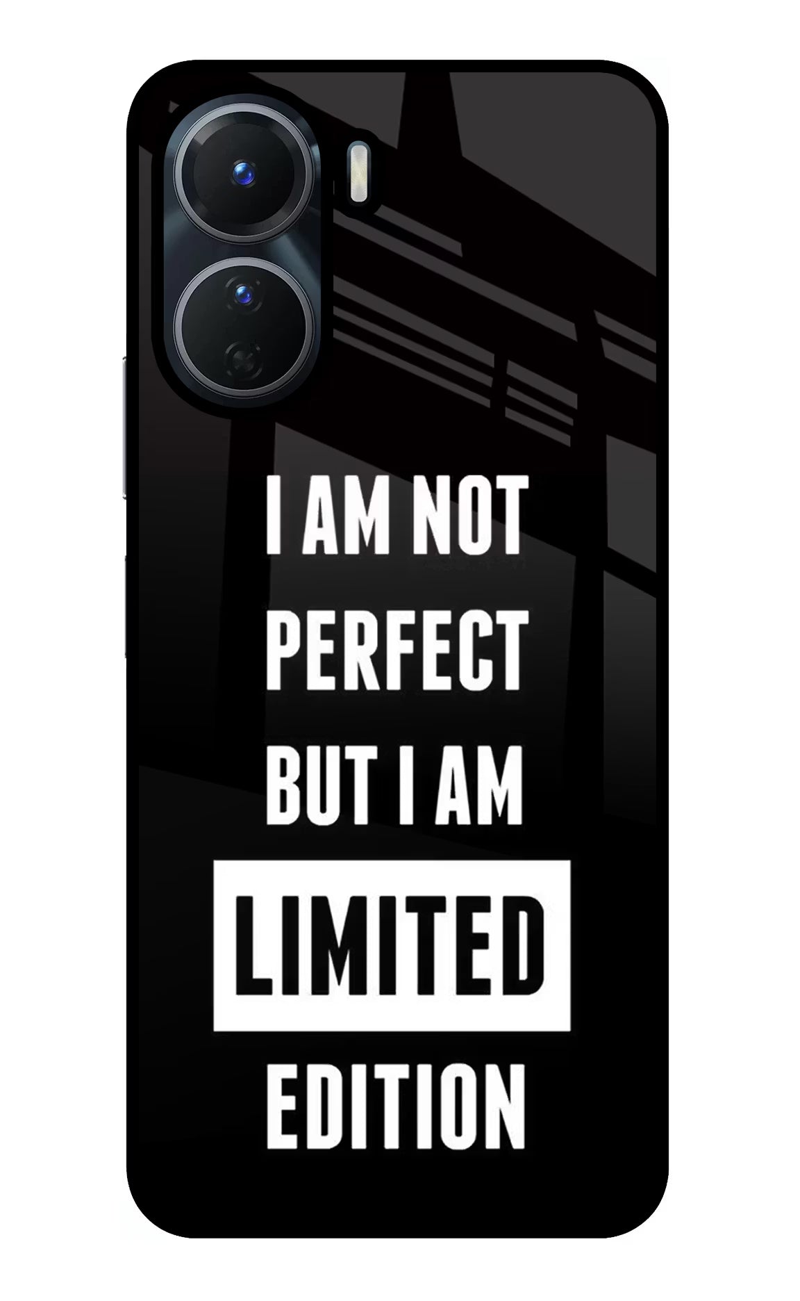 I Am Not Perfect But I Am Limited Edition Vivo Y16 Glass Case Back Cover by Casekaro