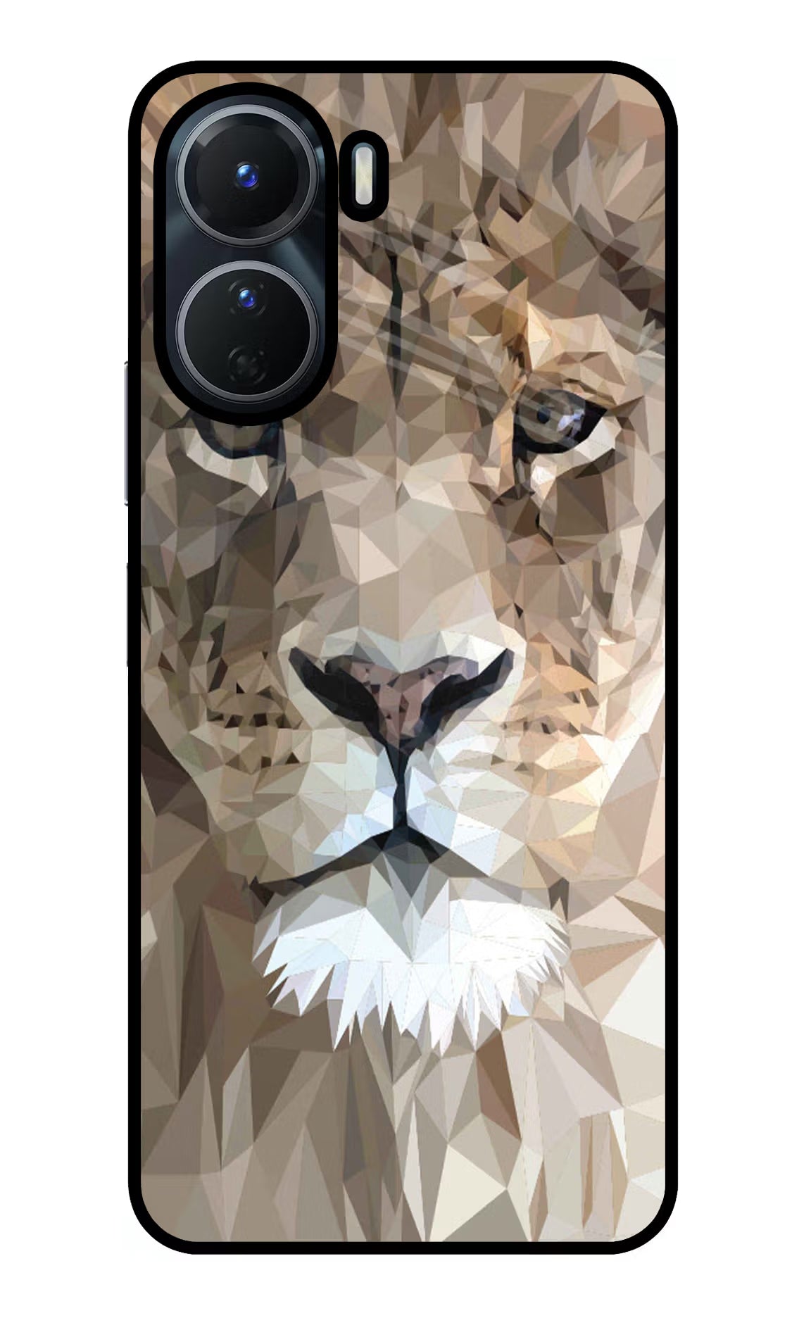 Lion Art Vivo Y16 Glass Case Back Cover by Casekaro