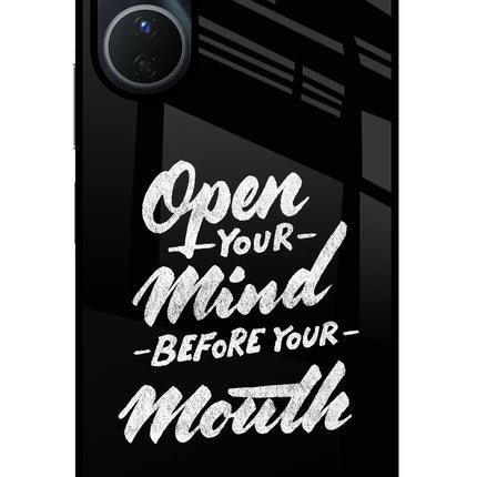 Open Your Mind Before Your Mouth Vivo Y16 Glass Case Back Cover by Casekaro