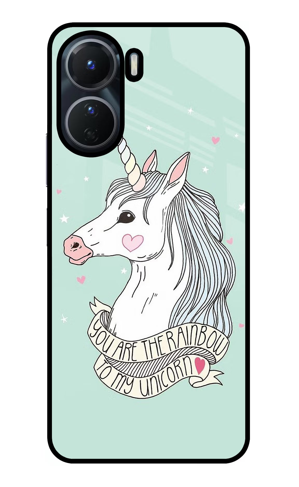 Unicorn Wallpaper Vivo Y16 Glass Case Back Cover by Casekaro