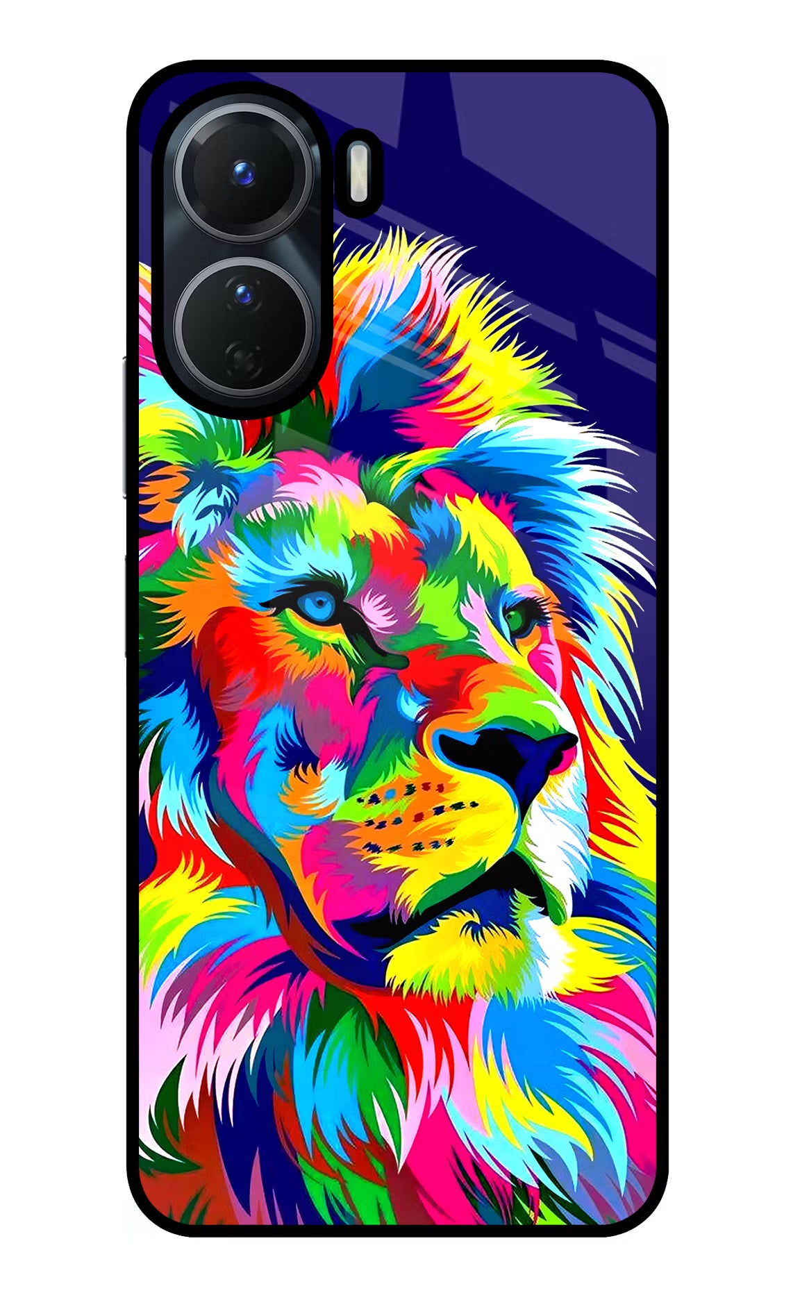 Vector Art Lion Vivo Y16 Glass Case Back Cover by Casekaro