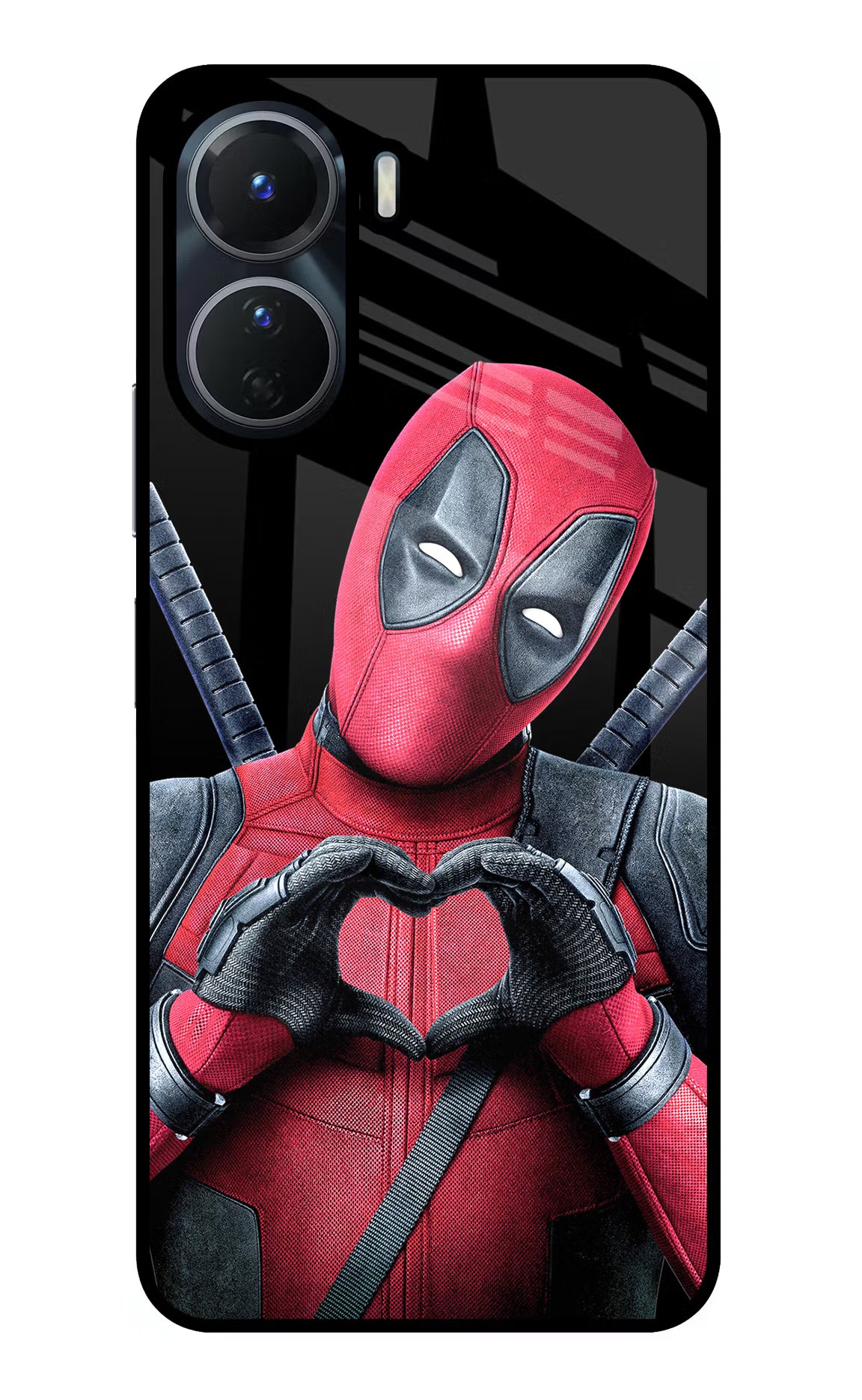 Deadpool Vivo Y16 Glass Case Back Cover by Casekaro