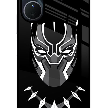 Black Panther Vivo Y16 Glass Case Back Cover by Casekaro