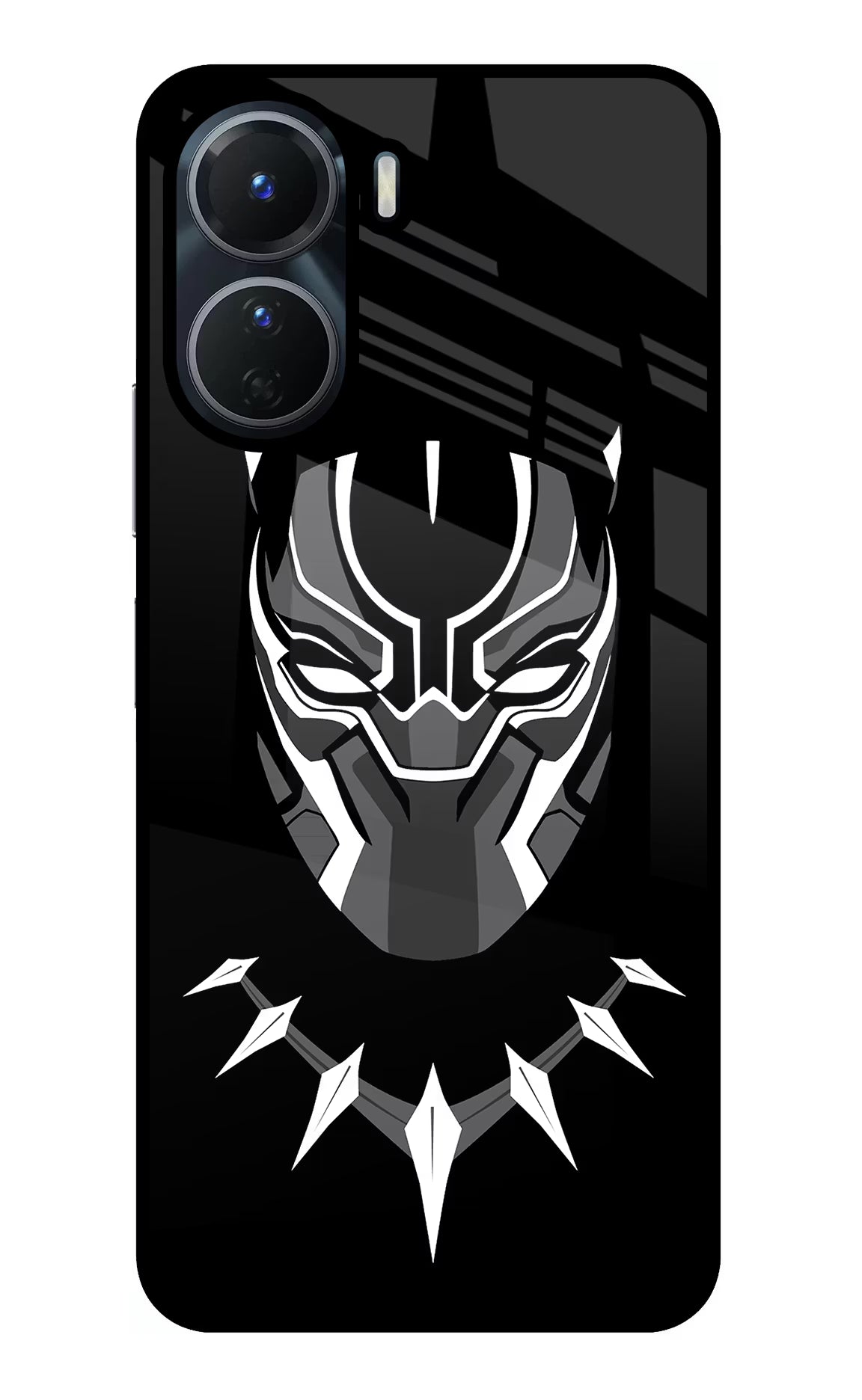 Black Panther Vivo Y16 Glass Case Back Cover by Casekaro
