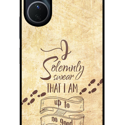 I Solemnly swear that i up to no good Vivo Y16 Glass Case Back Cover by Casekaro