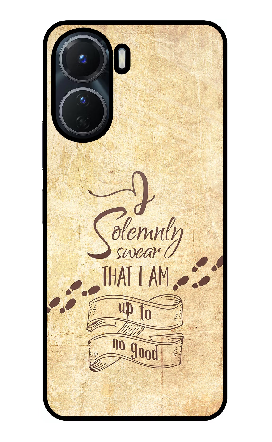 I Solemnly swear that i up to no good Vivo Y16 Glass Case Back Cover by Casekaro
