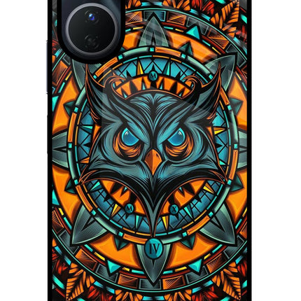 Angry Owl Art Vivo Y16 Glass Case Back Cover by Casekaro