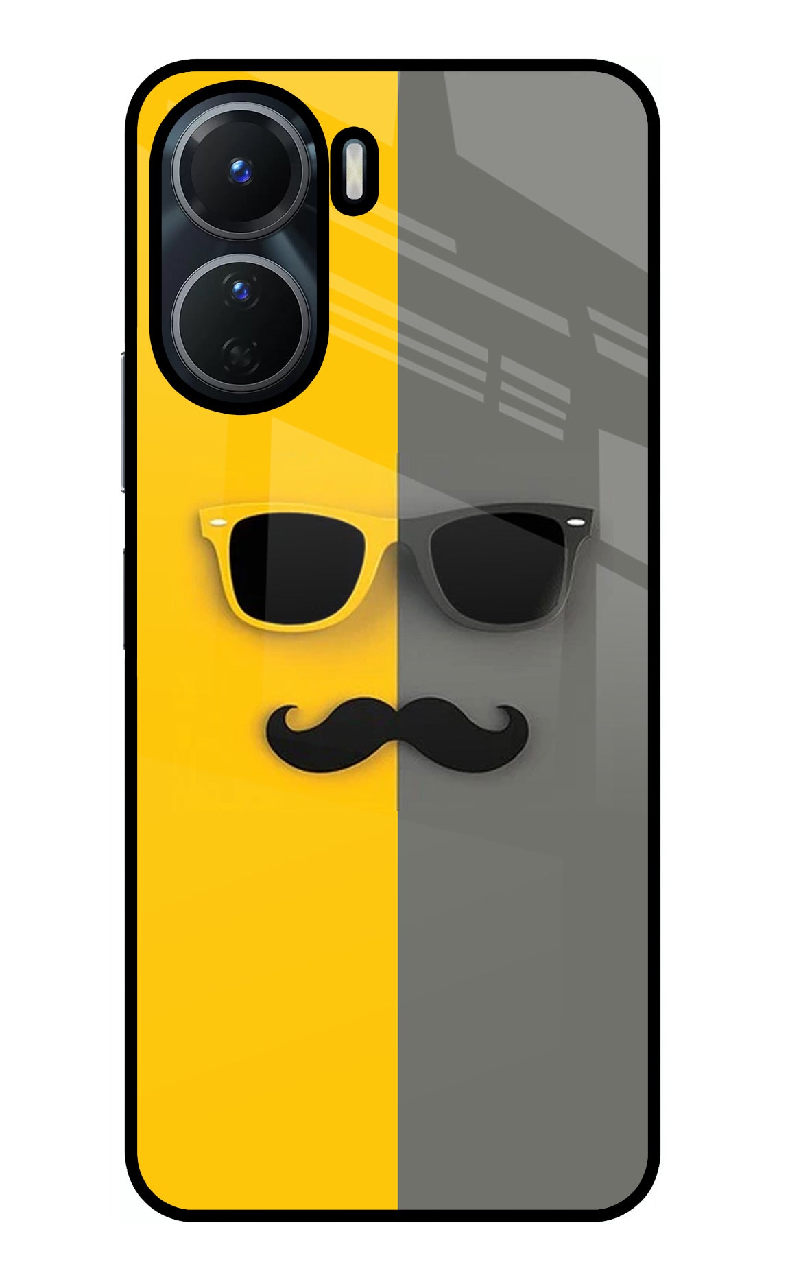 Sunglasses with Mustache Vivo Y16 Back Cover