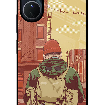 Adventurous Vivo Y16 Glass Case Back Cover by Casekaro