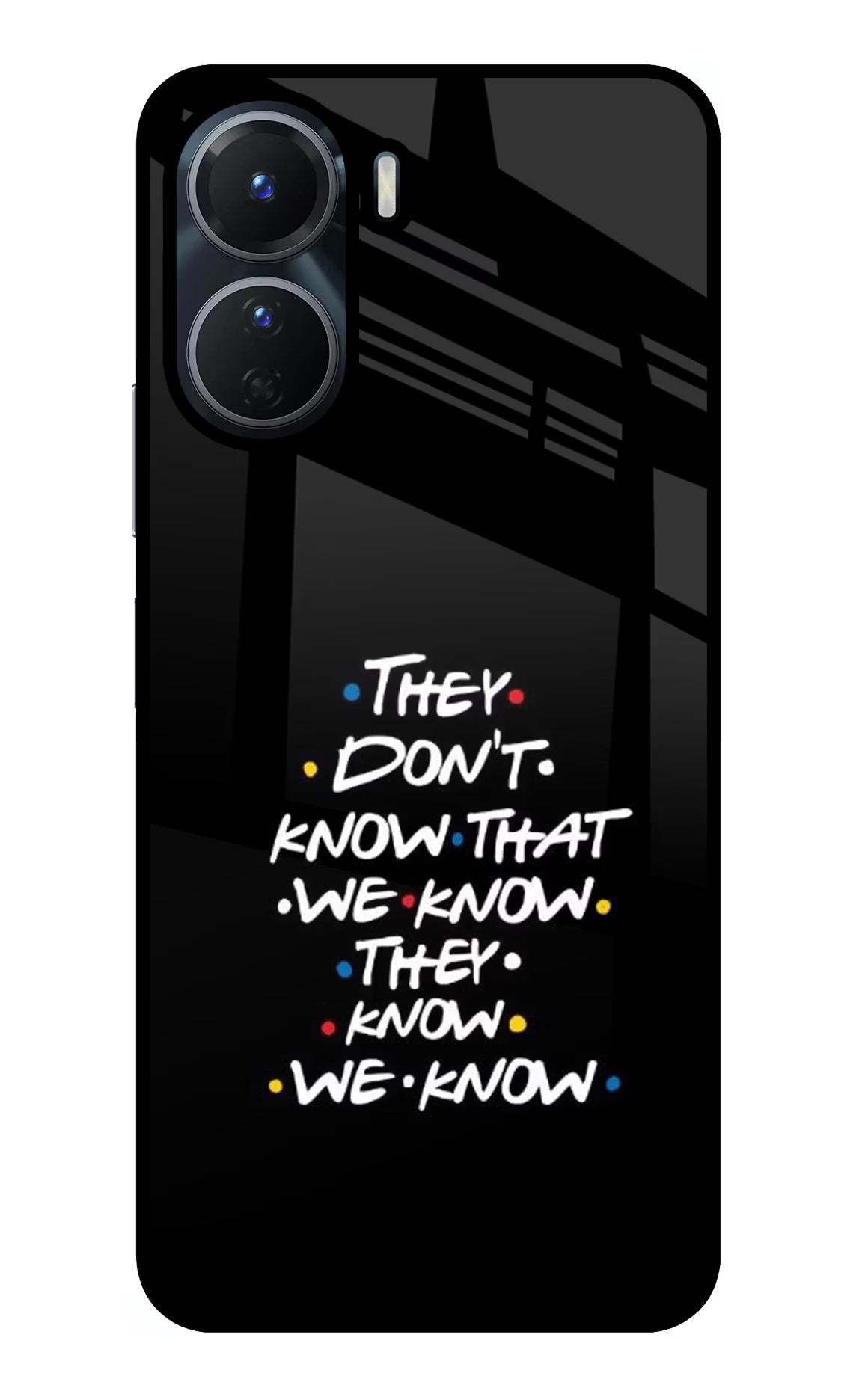 FRIENDS Dialogue Vivo Y16 Glass Case Back Cover by Casekaro
