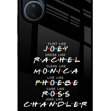 FRIENDS Character Vivo Y16 Glass Case Back Cover by Casekaro