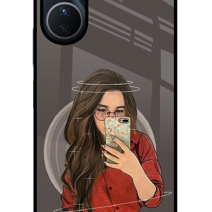 Selfie Queen Vivo Y16 Glass Case Back Cover by Casekaro
