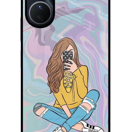 Selfie Girl Vivo Y16 Glass Case Back Cover by Casekaro