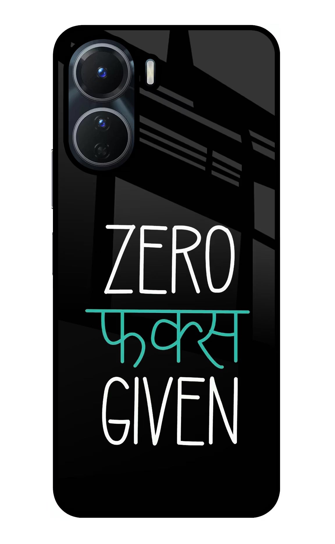 Zero Fucks Given Vivo Y16 Glass Case Back Cover by Casekaro