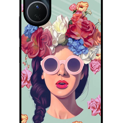 Pretty Girl Vivo Y16 Glass Case Back Cover by Casekaro