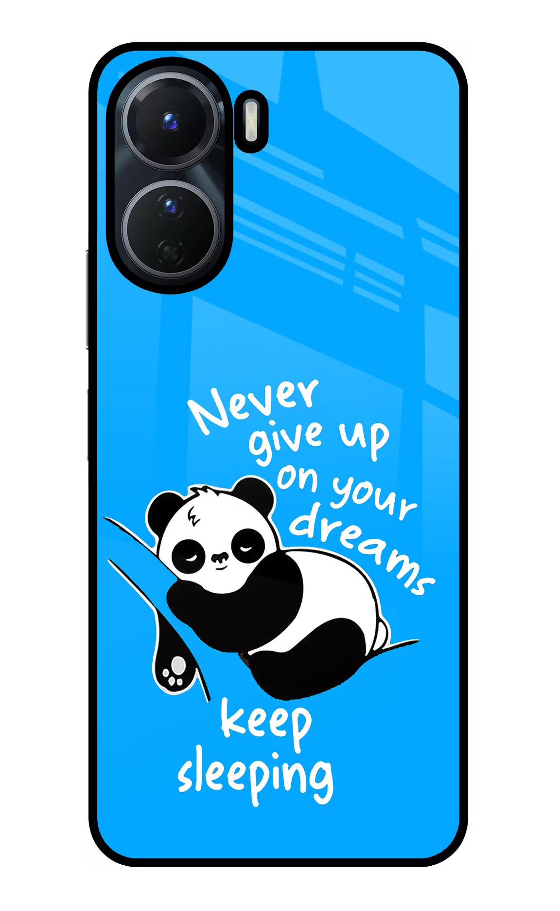 Keep Sleeping Vivo Y16 Glass Case Back Cover by Casekaro