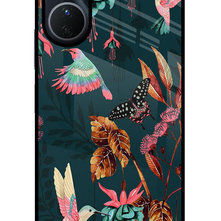 Birds Vivo Y16 Glass Case Back Cover by Casekaro