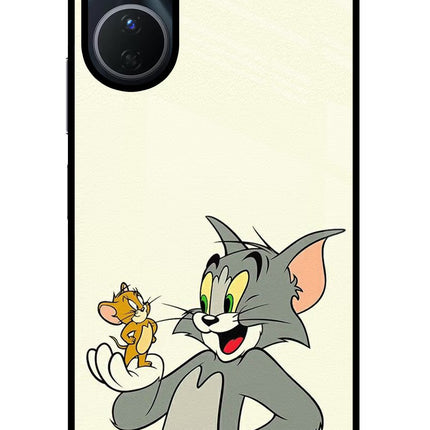 Tom & Jerry Vivo Y16 Glass Case Back Cover by Casekaro