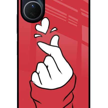 Korean Love Sign Vivo Y16 Glass Case Back Cover by Casekaro