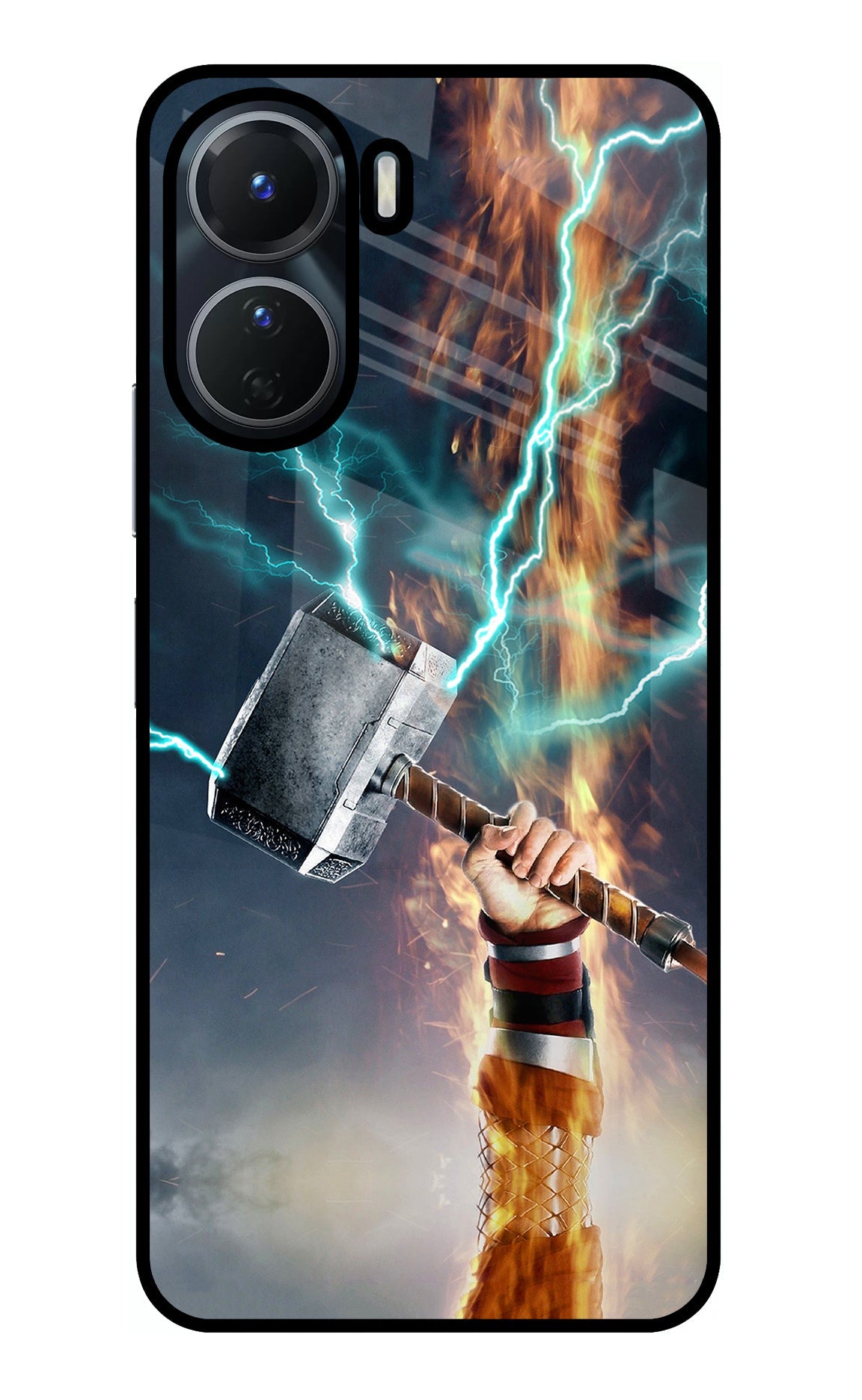 Thor Hammer Mjolnir Vivo Y16 Glass Case