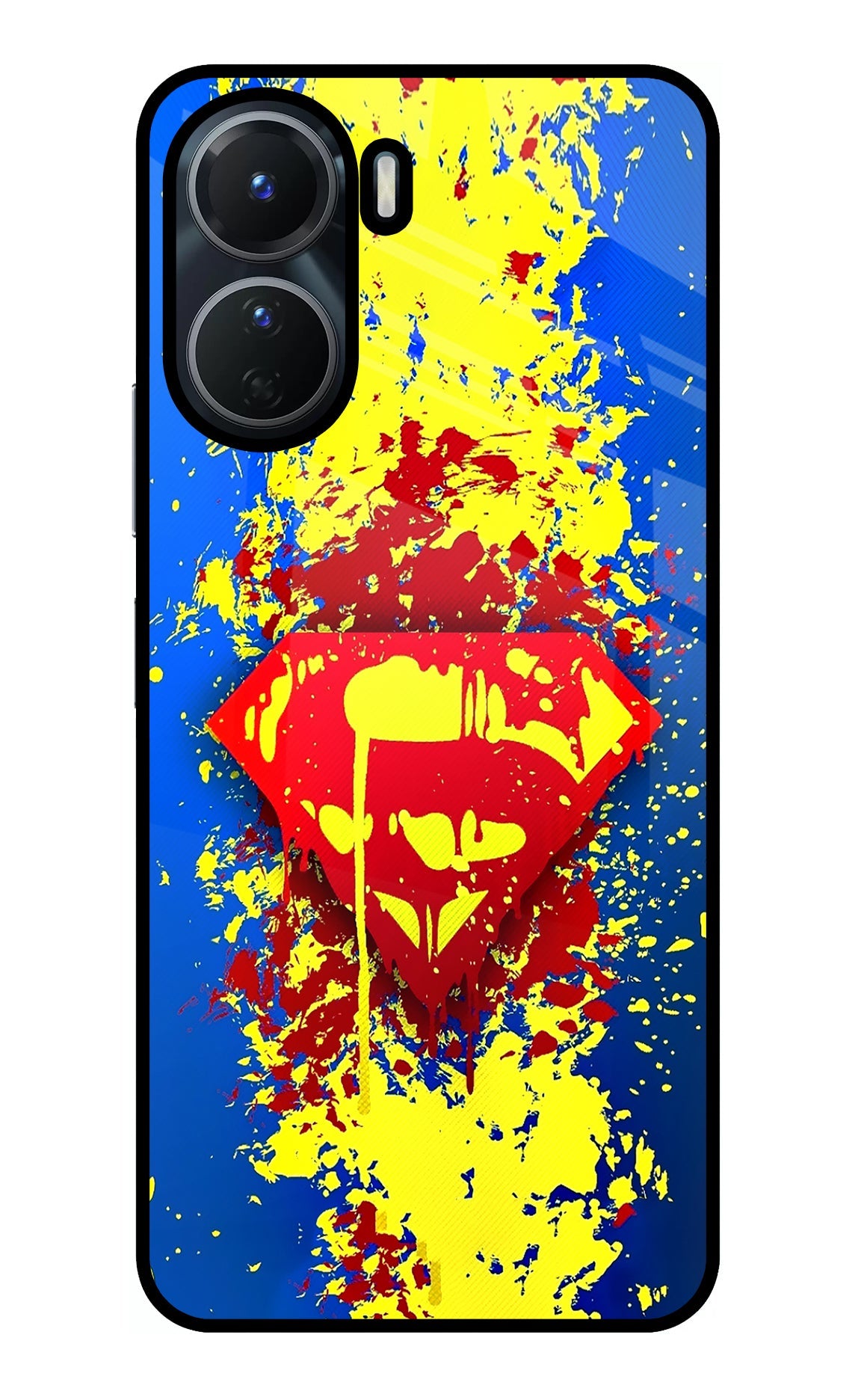 Superman logo Vivo Y16 Glass Case