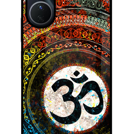Om Cultural Vivo Y16 Glass Case Back Cover by Casekaro