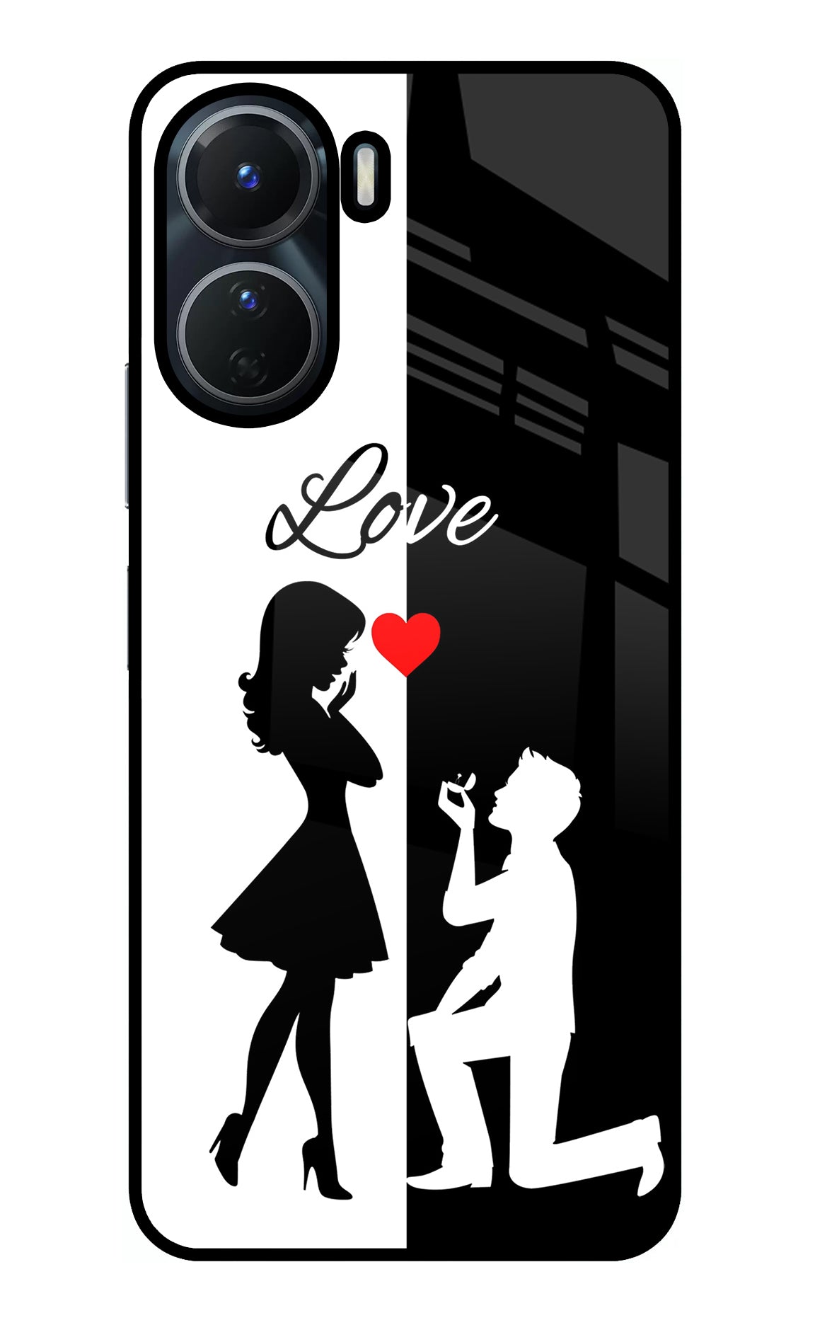 Love Propose Black And White Vivo Y16 Back Cover