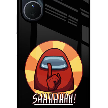 Among Us Shhh! Vivo Y16 Glass Case Back Cover by Casekaro