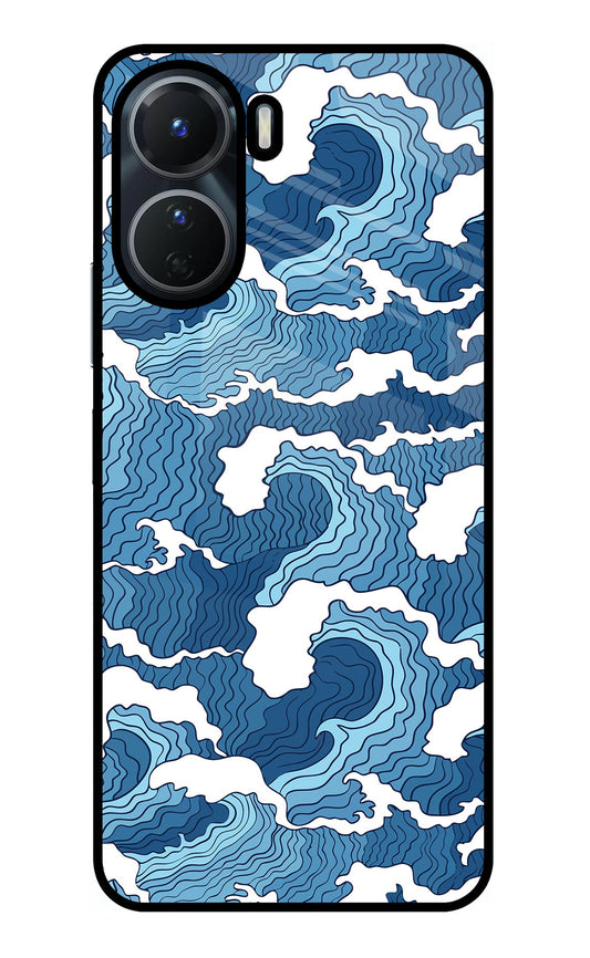 Blue Waves Vivo Y16 Glass Case