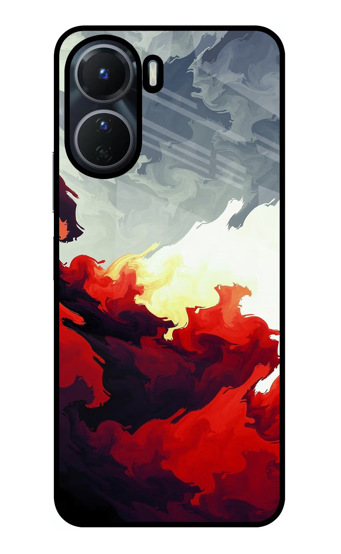 Fire Cloud Vivo Y16 Glass Case Back Cover by Casekaro