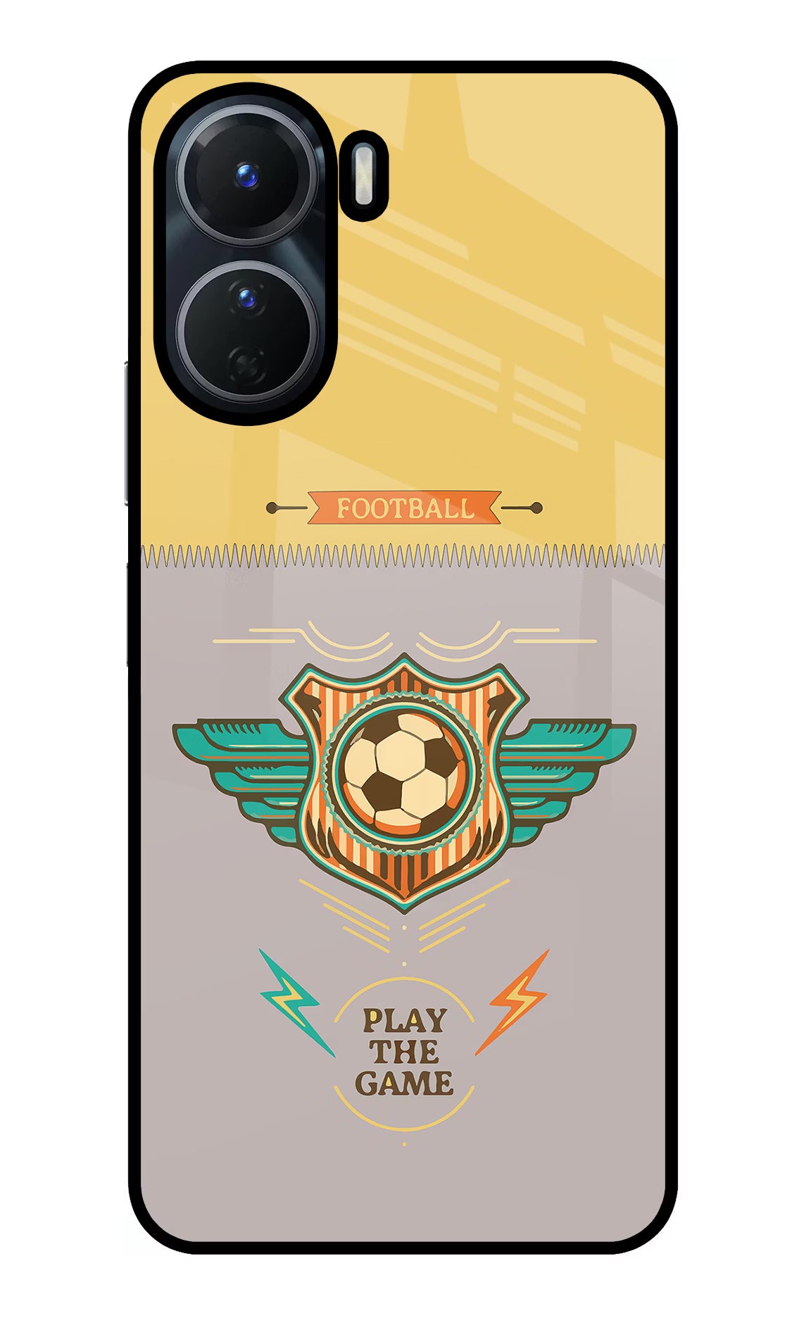Football Vivo Y16 Glass Case Back Cover by Casekaro
