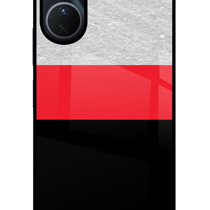 Tri Color Pattern Vivo Y16 Glass Case Back Cover by Casekaro