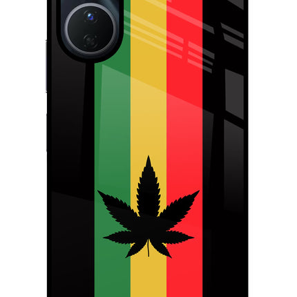 Weed Flag Vivo Y16 Glass Case Back Cover by Casekaro