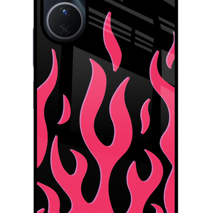 Fire Flames Vivo Y16 Glass Case Back Cover by Casekaro