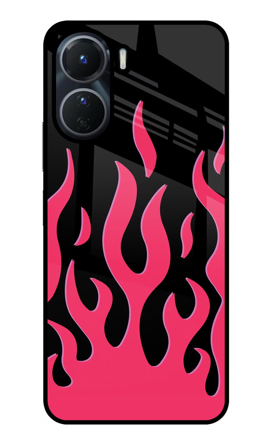 Fire Flames Vivo Y16 Back Cover, Glass case