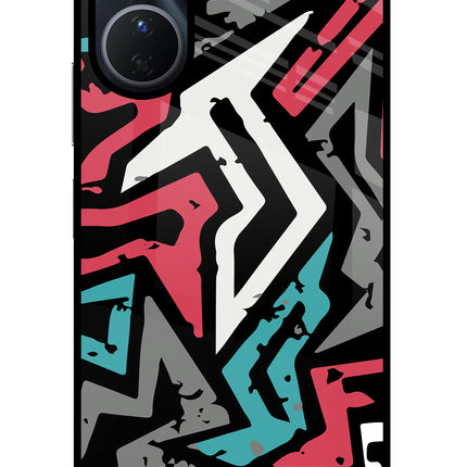 Geometric Graffiti Vivo Y16 Glass Case Back Cover by Casekaro