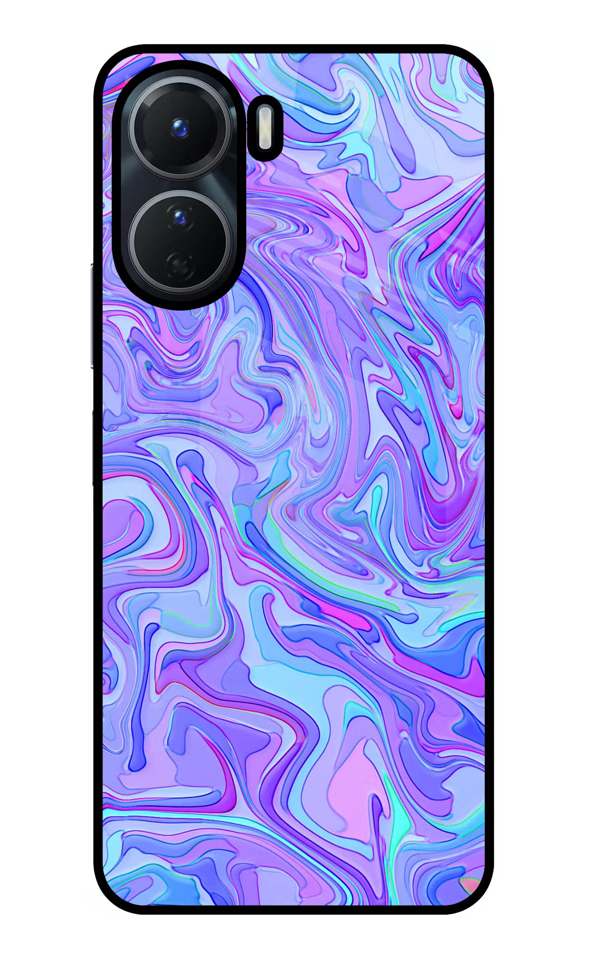 Glitter Vivo Y16 Glass Case Back Cover by Casekaro