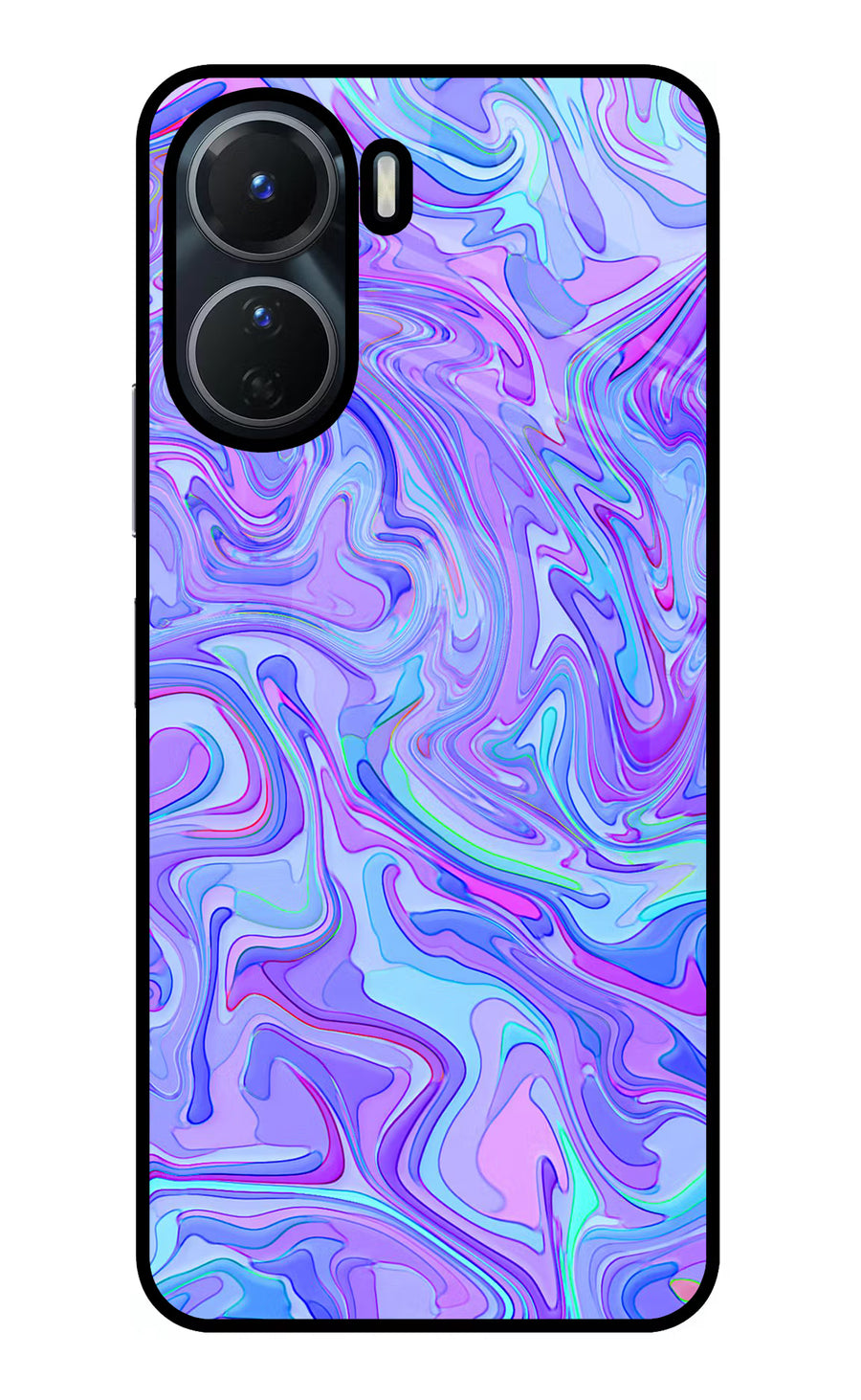 Glitter Vivo Y16 Back Cover, Glass case